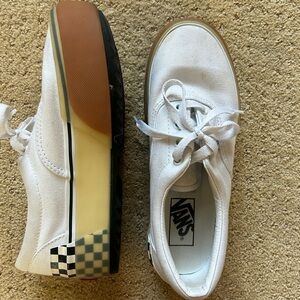 Vans White Stackform Sneakers with Checkered Detail